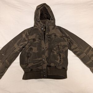 Hooded Camouflage Schott NYC Jacket